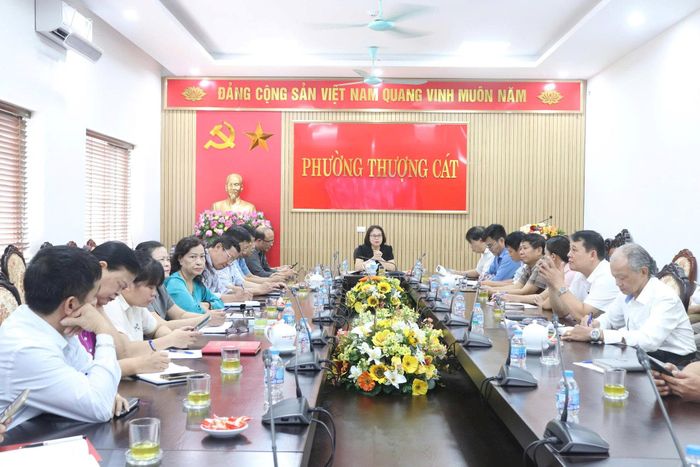 Hội nghị nghiên cứu, quán triệt và triển khai thực hiện Điều lệ MTTQ Việt Nam nhiệm kỳ 2025-2026 tại phường Thượng Cát. Ảnh: PV