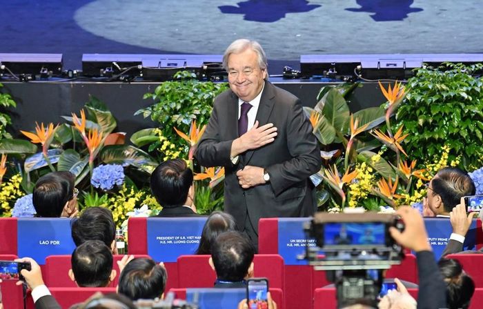 Tổng Thư ký Liên hợp quốc António Guterres tại Lễ mở ký và Hội nghị cấp cao Công ước của Liên hợp quốc về chống tội phạm mạng, tháng 10-2025, tại Hà Nội.