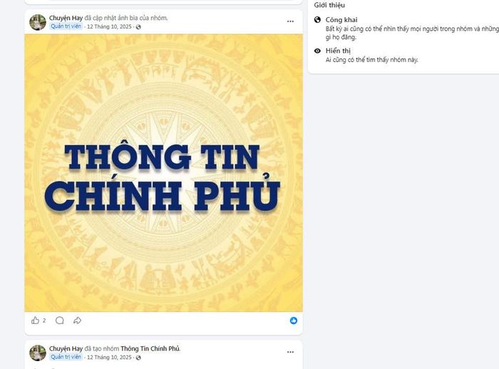 Một nhóm giả mạo được tạo lập trên Facebook