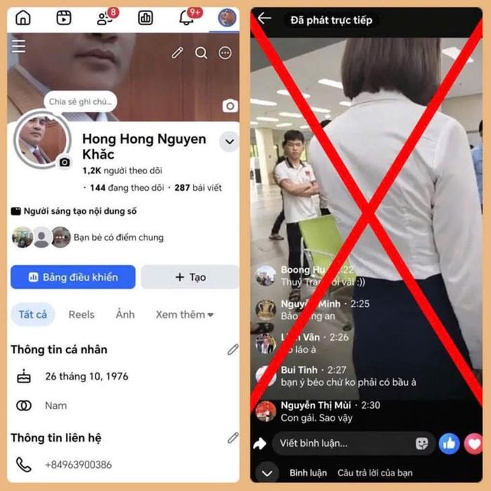 Nguyễn Khắc Hồng livestream sai sự thật. Ảnh: Công an tỉnh Phú Thọ.