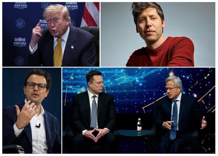  Tổng thống Trump và một số CEO có những góc nhìn trái chiều về rủi ro AI. Ảnh: Reuters, WSJ. 