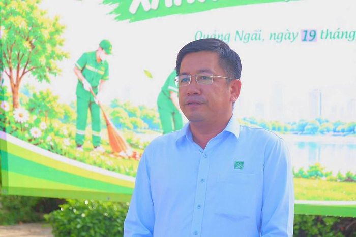Ông Bùi Văn Quang, Tổng Giám đốc Công ty CP Môi trường Đô thị Quảng Ngãi, chia sẻ về chương trình chung tay bảo vệ môi trường