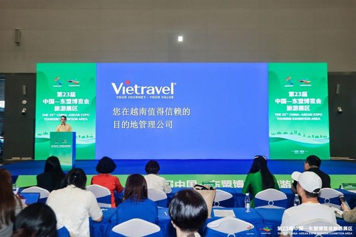 Vietravel giới thiệu sản phẩm du lịch tại Hội nghị. Ảnh: BTC