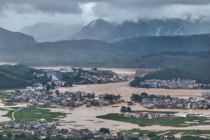 Cảnh ngập lụt sau những trận mưa lớn tại Nam Ninh, Khu tự trị dân tộc Choang Quảng Tây, miền Nam Trung Quốc. Ảnh chụp ngày 6/7/2026: THX/TTXVN phát