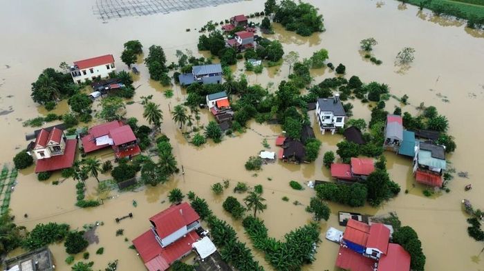 Thanh Hoá: nhà dân bị ngập tập trung ở phường Hàm Rồng và các xã Kim Tân, Nông Cống, Hoạt Giang... Ảnh: Hoa Mai - TTXVN