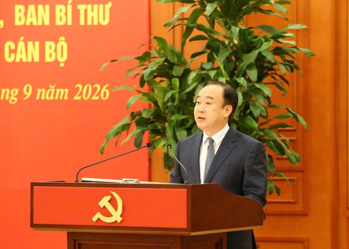 Đồng chí Nguyễn Sỹ Hiệp, Ủy viên Trung ương Đảng, Phó Bí thư Thường trực Thành ủy Hải Phòng phát biểu tại Hội nghị.