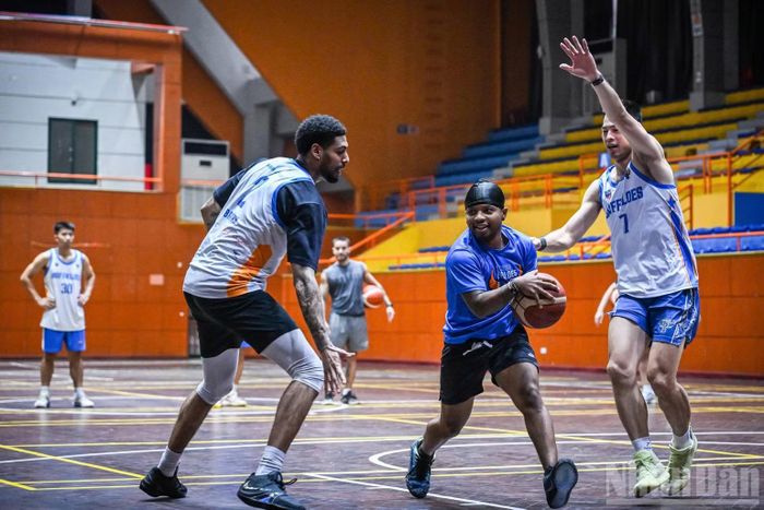 Hanoi Buffaloes tràn trề tự tin bảo vệ chức vô địch VBA. (Ảnh: Thành Đạt)