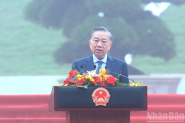 Tổng Bí thư, Chủ tịch nước Tô Lâm phát biểu tại buổi lễ.