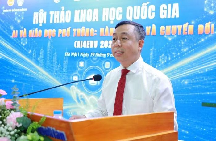 PGS.TS Đỗ Hồng Cường - Hiệu trưởng Trường Đại học Thủ đô Hà Nội phát biểu tại hội thảo.