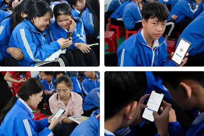 Các học sinh hào hứng tham gia cuộc thi