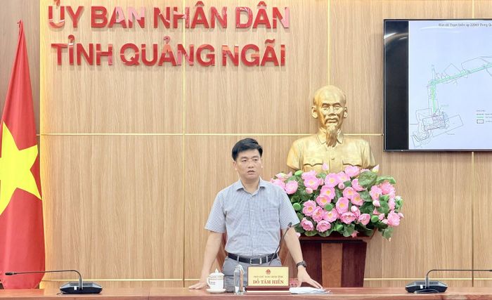 Phó Chủ tịch UBND tỉnh Quảng Ngãi Đỗ Tâm Hiển phát biểu kết luận tại buổi làm việc.