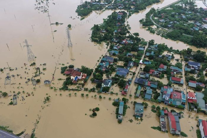 Mưa lớn gây ngập lụt nhiều khu vực ở Thanh Hóa.