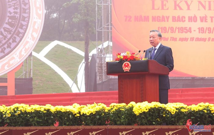 Tổng Bí thư, Chủ tịch nước Tô Lâm phát biểu tại buổi lễ. Ảnh: Đức Hoàng