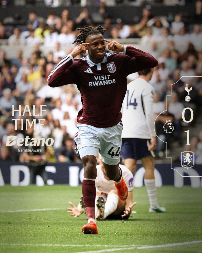 45 phút đầu khép lại với tỷ số 1-0 nghiêng về Aston Villa