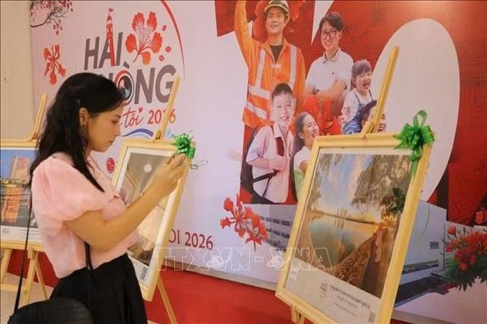 Công chúng tham quan triển lãm.