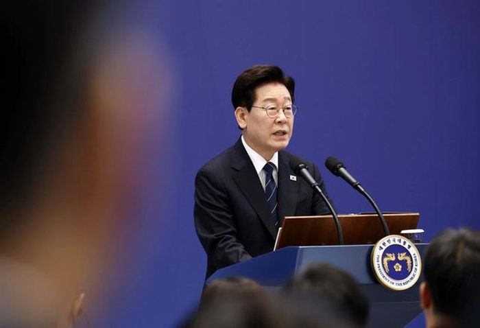 Tổng thống Hàn Quốc Lee Jae Myung trong cuộc họp báo tại Nhà Xanh (Cheong Wa Dae) ở Seoul, 18/9/2026. Ảnh: Maeil Business
