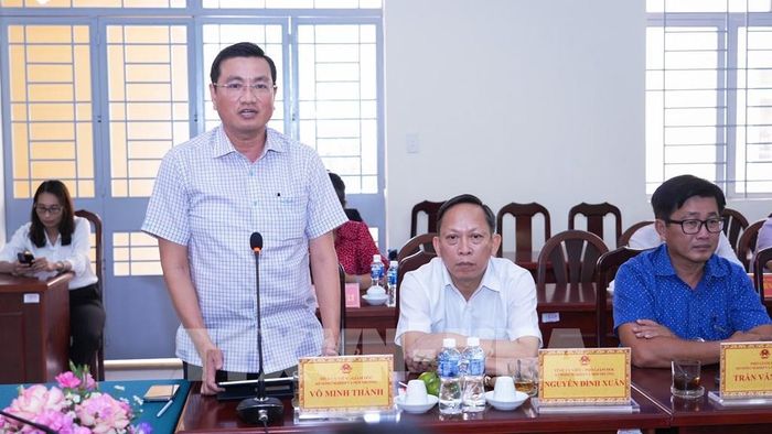 Giám đốc Sở Nông nghiệp và Môi trường tỉnh Tây Ninh Võ Minh Thành trình bày các khó khăn, vướng mắc về công tác quản lý nhà nước về đất đai tại địa phương. Ảnh: Minh Phú – TTXVN