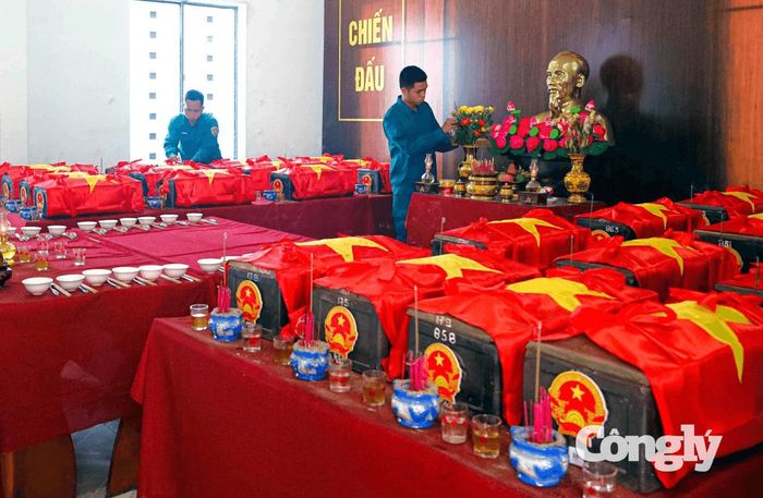 Những hài cốt liệt sĩ đang được bảo quản tại xã Diên Khánh.