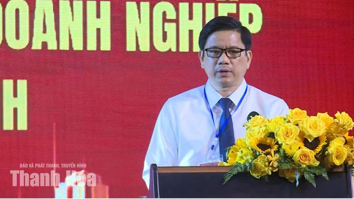 Ông Đỗ Đình Hiệu, Giám đốc VCCI Thanh Hóa - Ninh Bình phát biểu khai mạc hội nghị.