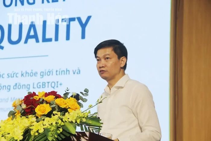 Tiến sĩ Lê Văn Cường, Giám đốc Sở Y tế Thanh Hóa, Phó Giám đốc Phân hiệu Trường Đại học Y Hà Nội tại Thanh Hóa phát biểu.