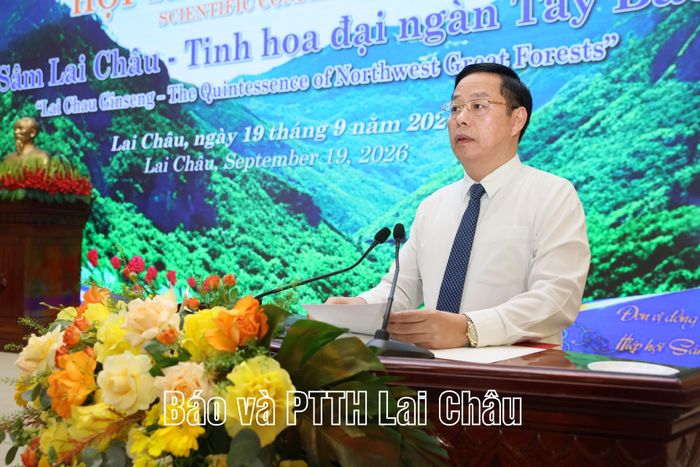 Đồng chí Hà Quang Trung - Phó Bí thư Tỉnh ủy, Chủ tịch UBND tỉnh Lai Châu phát biểu chào mừng hội thảo.