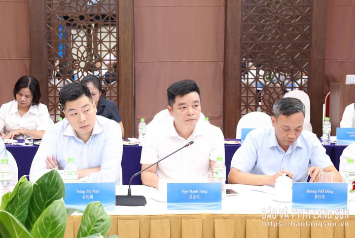 Lãnh đạo Hiệp hội Du lịch tỉnh Lạng Sơn phát biểu tại buổi hội đàm