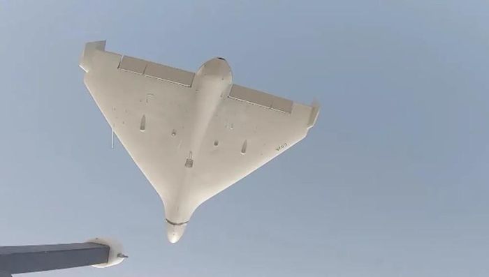 Mẫu UAV Shahed với động cơ phản lực giúp tăng tốc độ hành trình.