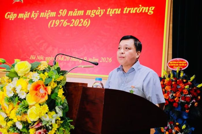 Đại tá Tường Minh Châu, Phó Cục trưởng Cục Ngoại tuyến phát biểu tại buổi gặp mặt.