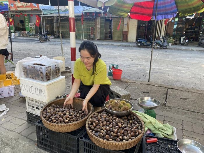 Mỗi dịp mùa Thu về, hạt dẻ Trùng Khánh được bày bán, thu hút du khách thưởng thức và mua làm quà.