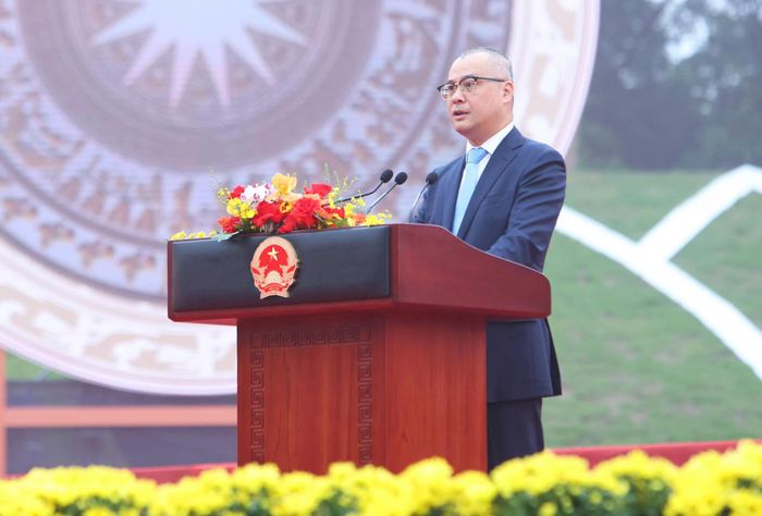 Ông Phạm Đại Dương, Bí thư Tỉnh ủy Phú Thọ phát biểu tại buổi lễ.