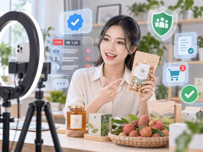 KOC, KOL ngày càng tham gia sâu vào hoạt động quảng bá, livestream và bán hàng trên môi trường số. Ảnh minh họa: AI