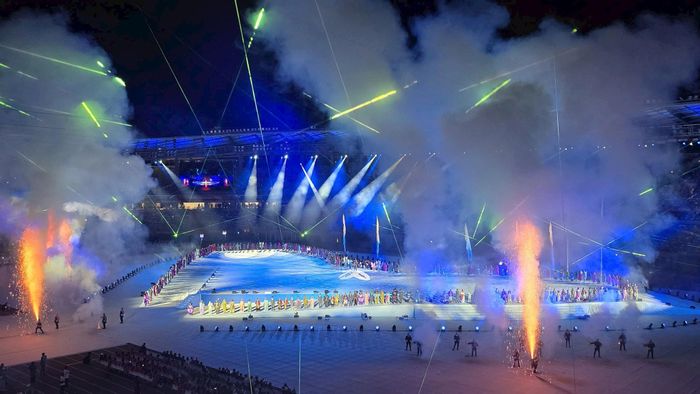 Phần kết của Lễ khai mạc ASIAD 20. Ảnh: Quốc Việt