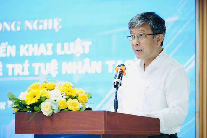 Ông Trần Trung Tính, Thứ trưởng Bộ Khoa học và Công nghệ phát biểu tại hội thảo.