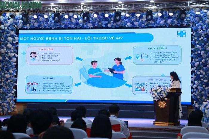 Các báo cáo viên trình bày những nội dung chuyên môn, chia sẻ nghiên cứu và cập nhật kiến thức, kỹ thuật mới tại Hội nghị khoa học thường niên Bệnh viện Đa khoa TP Vinh năm 2026. ẢNH: V. Đồng