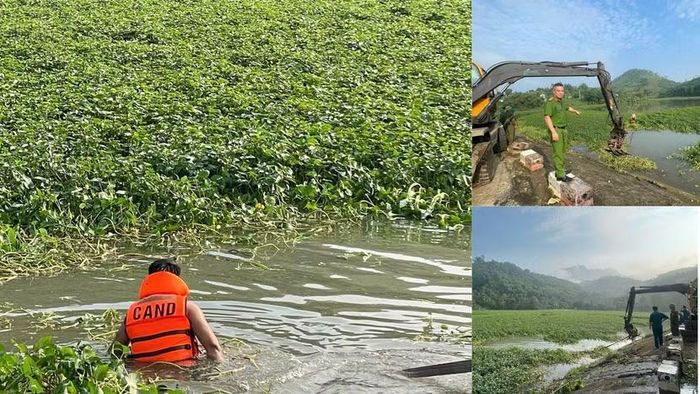 Công an xã dầm mình, chủ động mở luồng tiêu lũ cho hơn 500 hộ dân