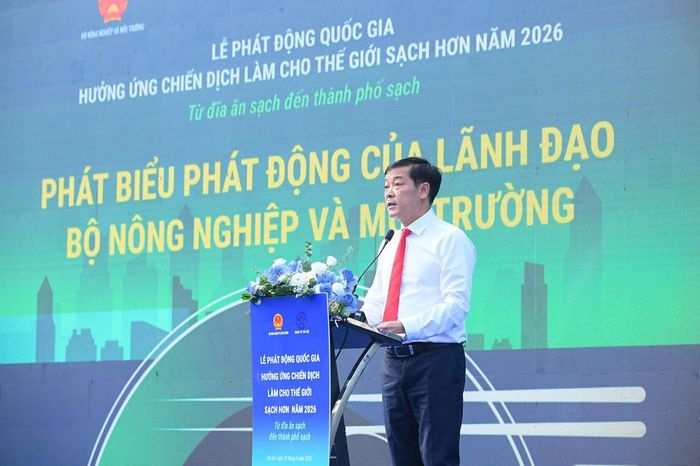 Thứ trưởng Bộ Nông nghiệp và Môi trường Lê Trọng Yên phát biểu tại sự kiện. Ảnh: Khương Trung