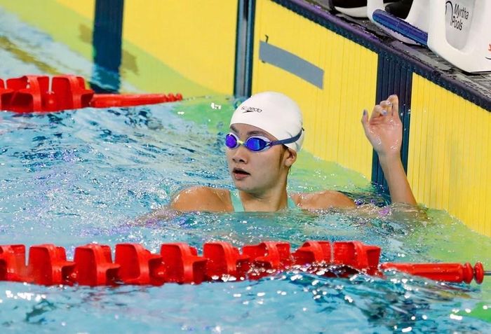 Mỹ Tiên thi đấu thành công tại vòng loại 200m bướm nữ. Ảnh: Tam Ninh