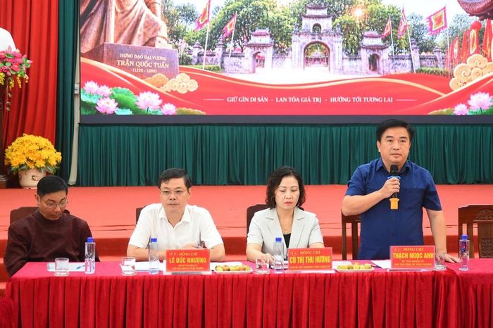 Ông Thạch Ngọc Anh, Bí thư Đảng ủy, Chủ tịch HĐND xã Trần Thương, tỉnh Ninh Bình phát biểu tại Hội nghị. Ảnh: Thành Công