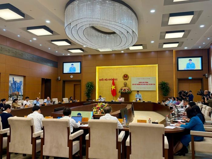 Phiên giải trình của Bộ trưởng Giáo dục và Đào tạo do Ủy ban Văn hóa và Xã hội của Quốc hội tổ chức diễn ra sáng 20/9 tại Nhà Quốc hội.