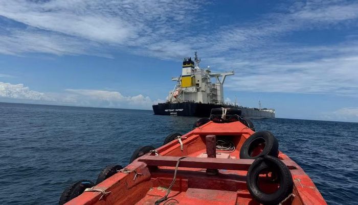 Tàu Merchant Mariner bị sự cố cách khu neo Dung Quất khoảng 15 hải lý. (Ảnh: ĐN)