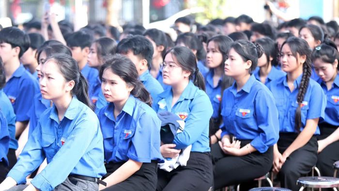 Các đoàn viên, thanh niên tham dự chương trình. (Ảnh: CTV)
