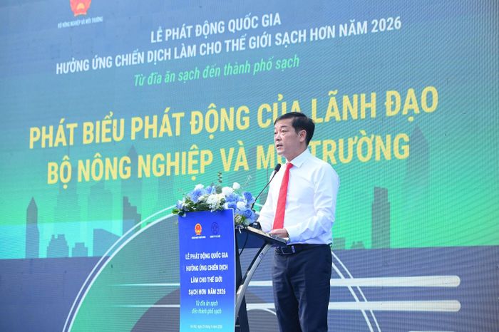  Thứ trưởng Bộ NN-MT Lê Trọng Yên phát biểu tại buổi lễ. Ảnh: BTC 