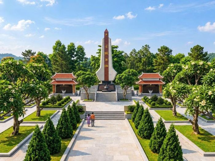 Phối cảnh phương án tu bổ, tôn tạo tổng thể Nghĩa trang liệt sĩ Dốc Lim. Ảnh: thainguyen.gov.vn