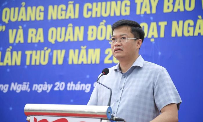 Chủ tịch UBND tỉnh Quảng Ngãi Nguyễn Đức Tâm phát biểu tại lễ phát động.