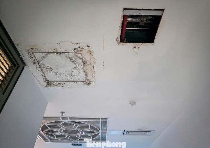 Tại Khoa Nội tiêu hoá, trong buồng cấp cứu 3, vị trí thấm dột nằm ngay cửa vào và cửa nhà vệ sinh, gây bất tiện cho người bệnh.