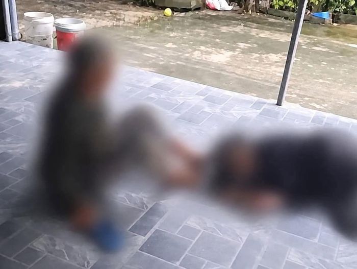 Hình ảnh cụ ông đánh đập vợ gần 80 tuổi được chia sẻ trên mạng xã hội. Ảnh chụp màn hình