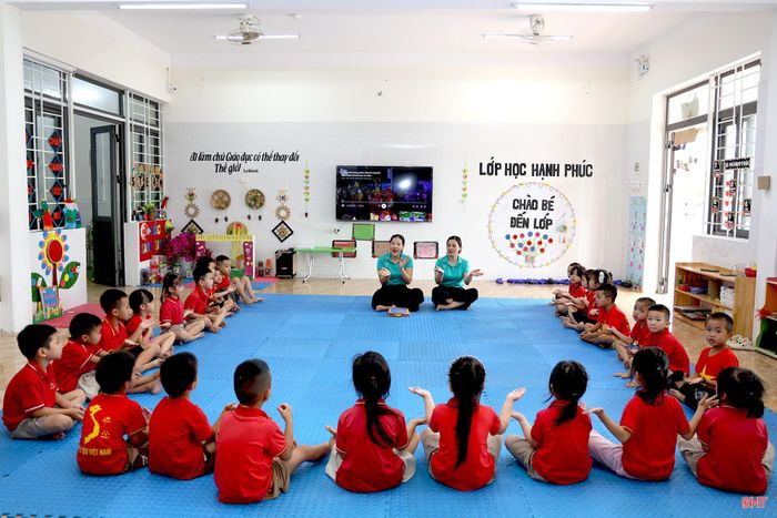Hoạt động bán trú tại Trường Mầm non Quang Trung được thực hiện ngay từ ngày đầu tiên của năm học mới.