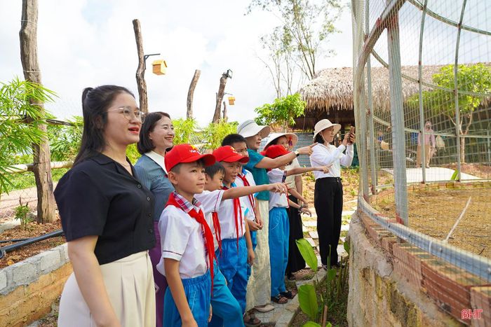 Em Nguyễn Bá Bảo (học sinh lớp 4A1, Trường Tiểu học Thạch Xuân, xã Thạch Xuân) hào hứng chia sẻ: “Đây là lần đầu tiên em được đến vườn thú. Em được tham gia nhiều hoạt động như câu cá, tận tay cho dê, cừu, thỏ ăn. Em thấy các con vật rất dễ thương. Qua chuyến đi này, em biết thêm nhiều điều mới lạ, yêu động vật hơn.”