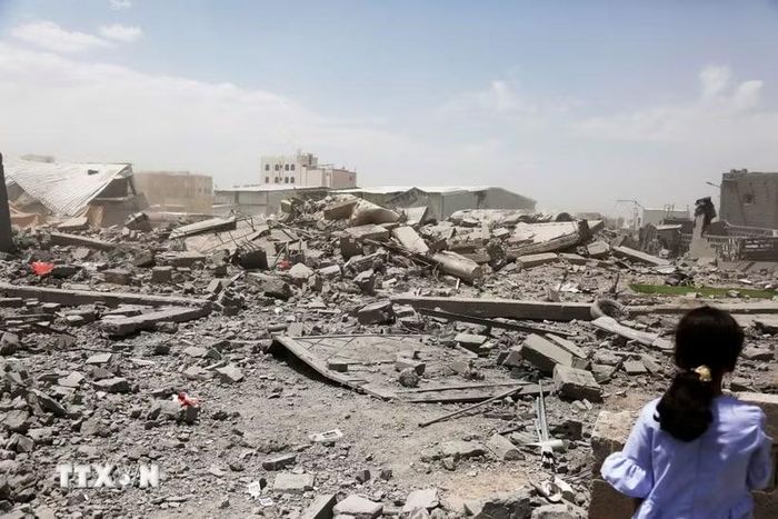 Cảnh đổ nát tại Yemen. (Ảnh: THX/TTXVN)