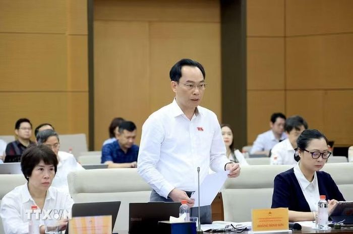 Bộ trưởng Bộ Giáo dục và Đào tạo Hoàng Minh Sơn phát biểu. (Ảnh: Tuấn Anh/TTXVN)